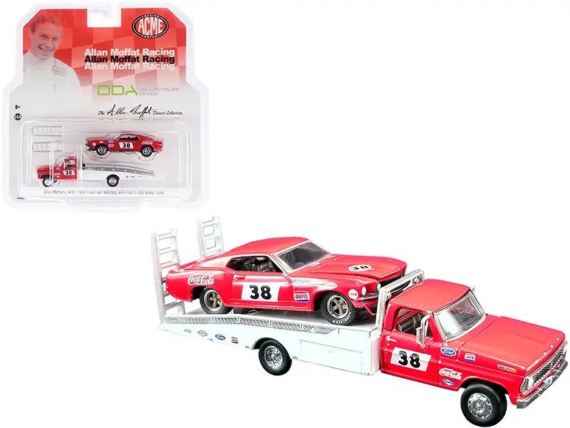 Ford F-350 Ramp Truck & 1969 Mustang Trans Am Coca-Cola Diecast 1/64 by Greenlight