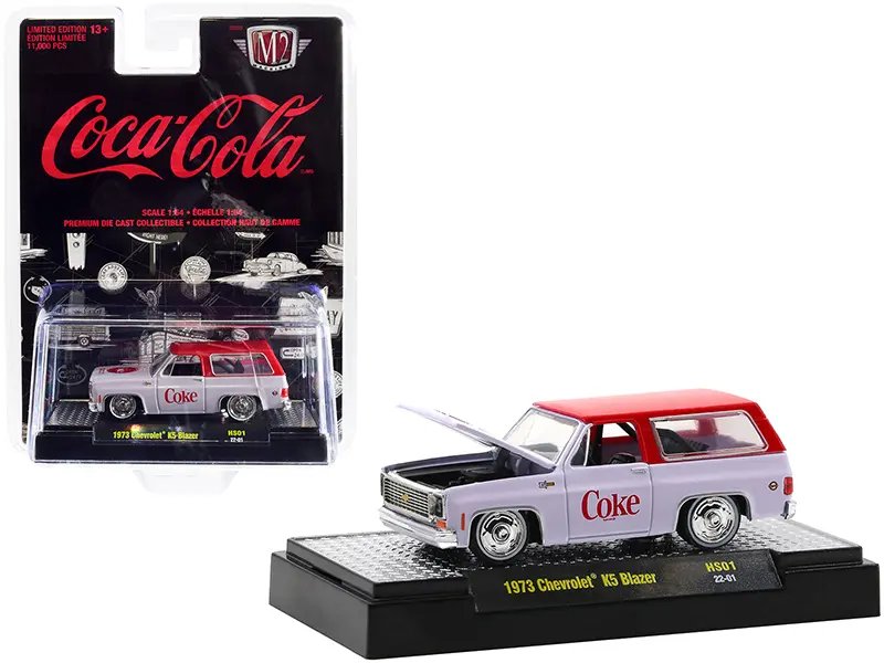 1973 Chevrolet K5 Blazer Coca-Cola Edition 1/64 Diecast Model by M2 Machines – Limited to 11,000 Worldwide