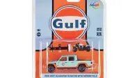 2020 Jeep Gladiator Rubicon Gulf Oil Diecast Model 1/64 with Motorcycle & Hitch Rack by Greenlight