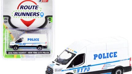 2015 Ford Transit LWB High Roof Van White "NYPD" (New York City Police Department) "Route Runners" Series 3 1/64 Diecast Model by Greenlight