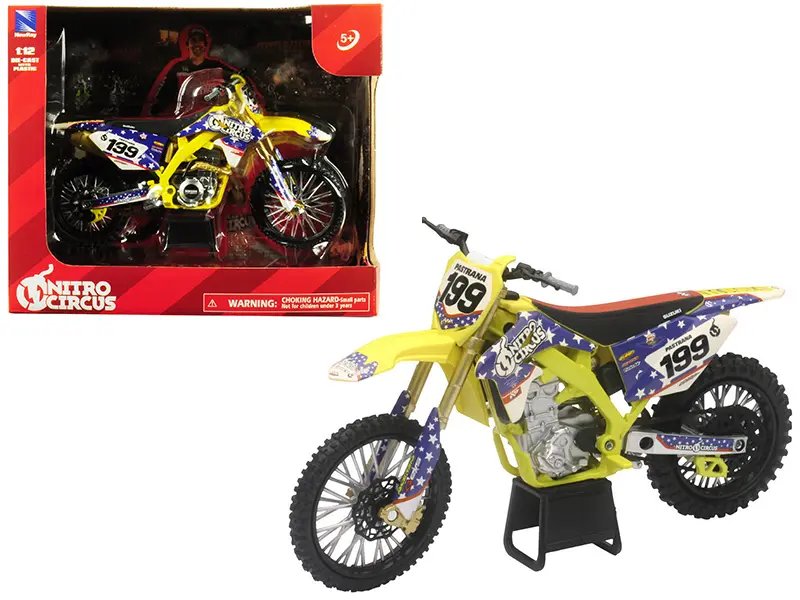 Diecast Model Cars wholesale toys dropshipper drop shipping Suzuki RMZ450 Nitro Circus #199 Travis Pastrana Yellow Blue 1/12 Motorcycle New Ray 57993 drop shipping wholesale drop ship drop shipper dropship dropshipping toys dropshipper diecast drop s Buy Suzuki RMZ450 Nitro Circus #199 Travis Pastrana Yellow/Blue 1/12 Diecast Motorcycle Model by New Ray