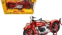 Authentic 1930 Indian 4 Red Diecast Motorcycle Model 1/12 by New Ray