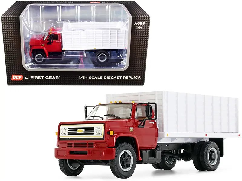 Chevrolet C65 Grain Truck 1/64 Diecast Model – Red & White by DCP/First Gear