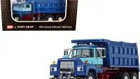 Mack R Model Tandem Axle Dump Truck 1/64 Diecast - Dark Blue & Light Blue by DCP/First Gear