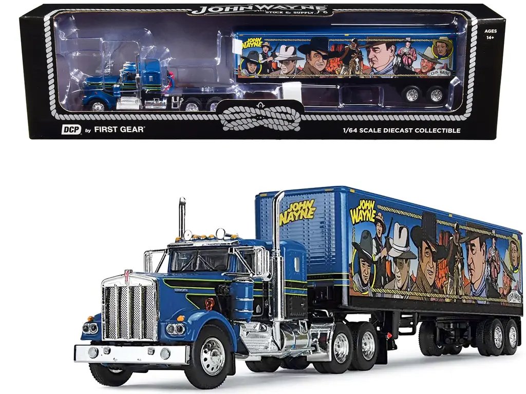 Kenworth W900A 1/64 Diecast Model: John Wayne Comic Edition with 40′ Vintage Trailer 4 Kenworth W900A 1/64 Diecast Model: John Wayne Comic Edition with 40′ Vintage Trailer - Image 4