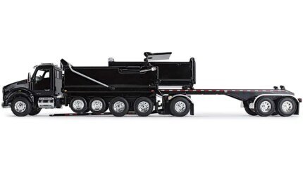 Kenworth T880 Quad-Axle Dump Truck & Rogue Tandem Trailer 1/64 Diecast Model by DCP/First Gear
