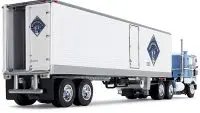 Peterbilt 352 COE 86″ Sleeper with 40′ Vintage Refrigerated Trailer 1/64 Diecast Model by DCP/First Gear