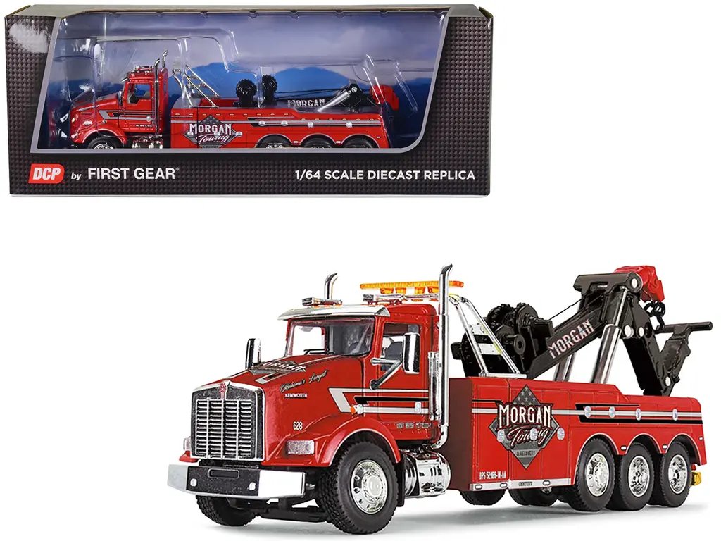 Kenworth T800 Day Cab Tow Truck with Miller Century 9055 Wrecker – Red Morgan Towing