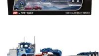 Collectible Mack Super-Liner Day Cab & Fontaine Lowboy Trailer 1/64 Diecast Model - Sid Kamp Blue