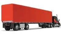 Peterbilt 579 1/64 Diecast Model with 53′ Utility RollTarp Trailer - Black & Red by DCP/First Gear