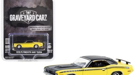 1970 Plymouth AAR Barracuda Diecast Model - Yellow & Black, Hollywood Series by Greenlight