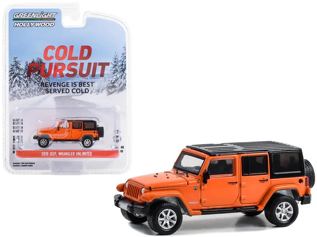 Diecast Model Cars wholesale toys dropshipper drop shipping 2010 Jeep Wrangler Unlimited Orange with Black Top Cold Pursuit 2019 Movie Hollywood Series Release 40 1/64 Greenlight 62010E drop shipping wholesale drop ship drop shipper dropship dropship 2010 Jeep Wrangler Unlimited Orange Diecast 1/64 Model - Greenlight Hollywood Series 'Cold Pursuit