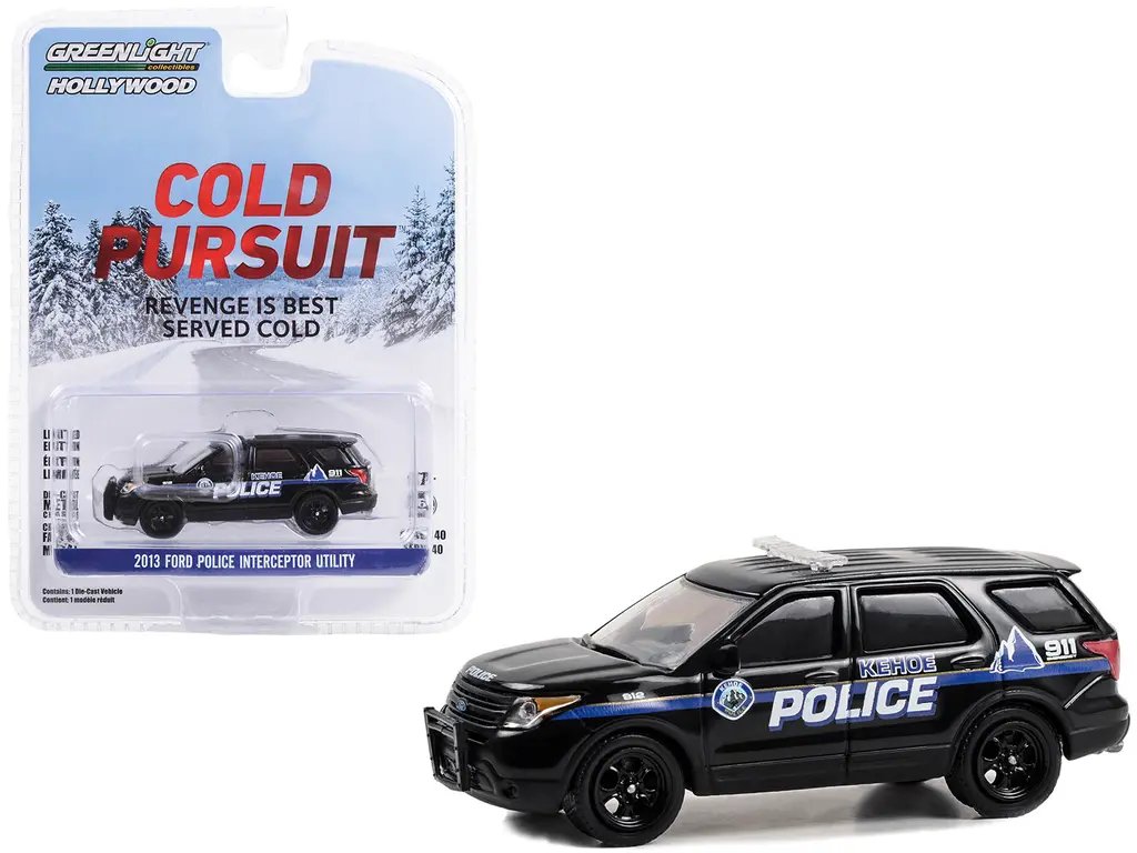 Diecast Model Cars wholesale toys dropshipper drop shipping 2013 Ford Police Interceptor Utility Black Kehoe Police Department Kehoe Colorado Cold Pursuit 2019 Movie Hollywood Series Release 40 1/64 Greenlight 62010F drop shipping wholesale drop ship 2013 Ford Police Interceptor Utility Diecast - Cold Pursuit Movie Replica by Greenlight