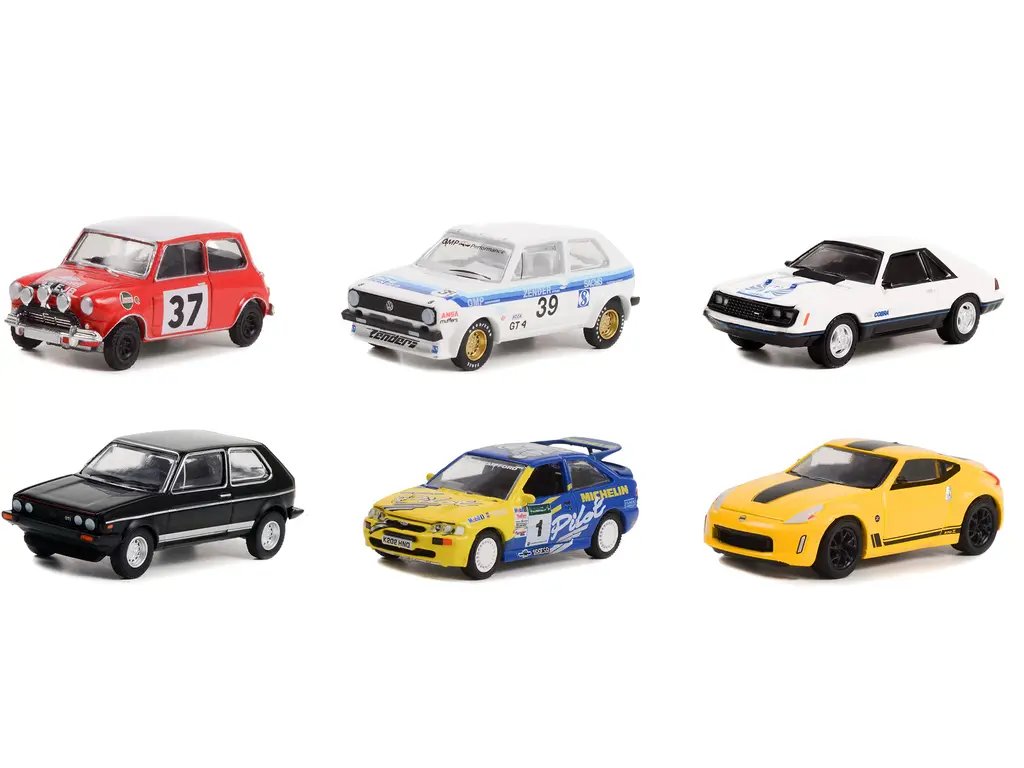 Greenlight Series 2 Hot Hatches 1/64 Diecast Model Cars Set of 6 – Collectible Miniatures