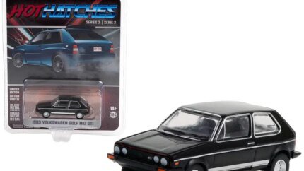 1983 Volkswagen Golf Mk1 GTI Black with Silver Stripes 1/64 Diecast Model - Greenlight Hot Hatches Series 2