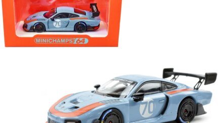 2018 Porsche 935/19 #70 Light Blue & Orange 1/64 Diecast Model by Minichamps