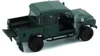 Land Rover Defender 110 Pickup Truck 1/64 Diecast Model - Green with Extra Wheels by BM Creations