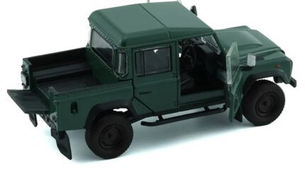 Land Rover Defender 110 Pickup Truck 1/64 Diecast Model - Green with Extra Wheels by BM Creations