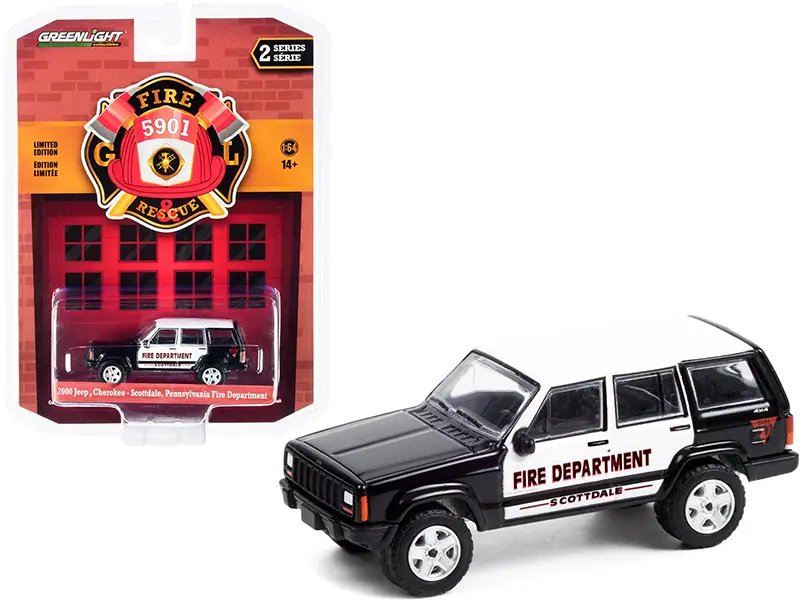 2000 Jeep Cherokee Scottdale Fire Department Edition – Black & White Fire Vehicle