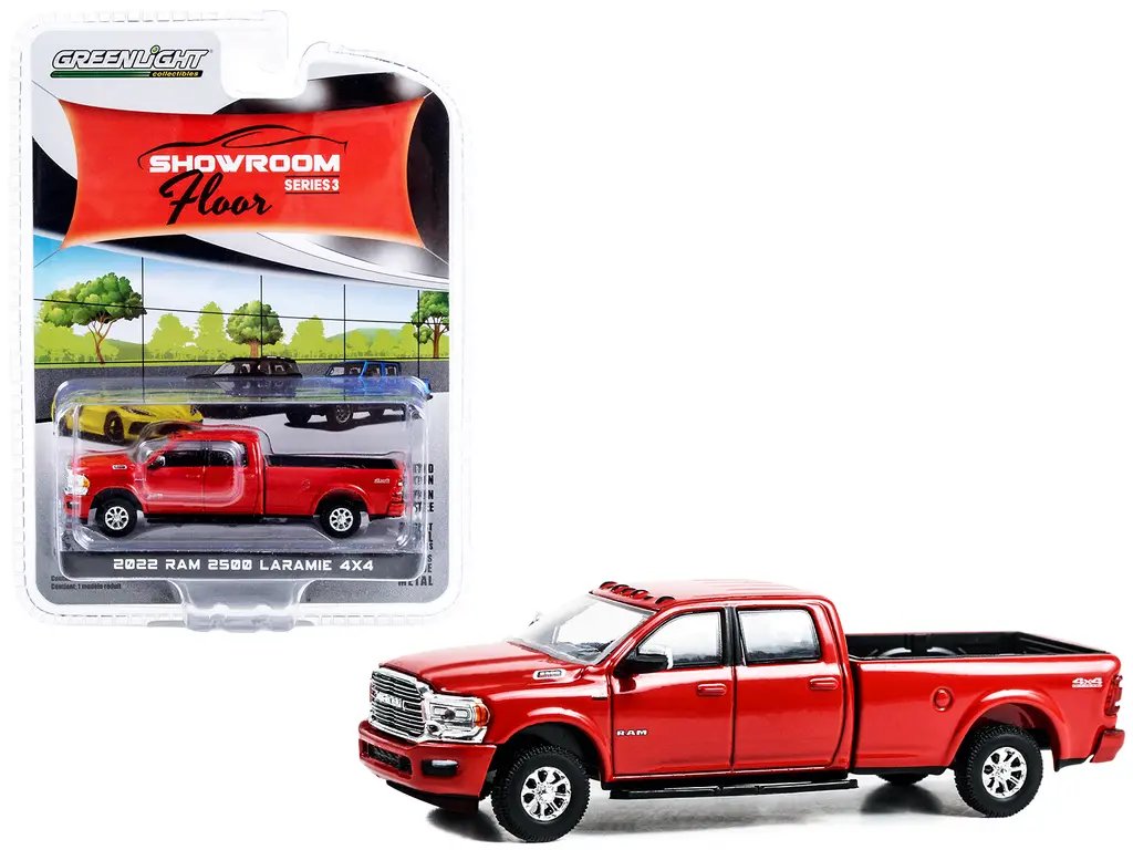 2022 Ram 2500 Laramie 4×4 Flame Red Diecast Model 1/64 by Greenlight