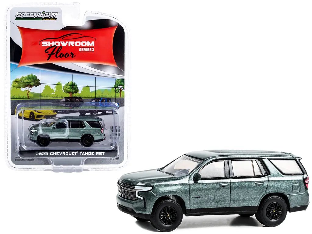 Diecast Model Cars wholesale toys dropshipper drop shipping 2023 Chevrolet Tahoe RST Silver Sage Metallic Showroom Floor Series 3 1/64 Greenlight 68030C drop shipping wholesale drop ship drop shipper dropship dropshipping toys dropshipper diecast dro 2023 Chevrolet Tahoe RST Silver Sage Metallic 1/64 Diecast Model by Greenlight