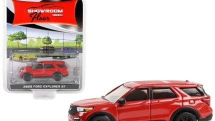 2023 Ford Explorer ST Rapid Red Metallic 1/64 Diecast Model Car by Greenlight - Showroom Floor Series