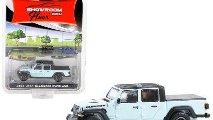 2023 Jeep Gladiator Overland Pickup Truck Diecast Model 1/64 by Greenlight - Earl Clear Coat Gray