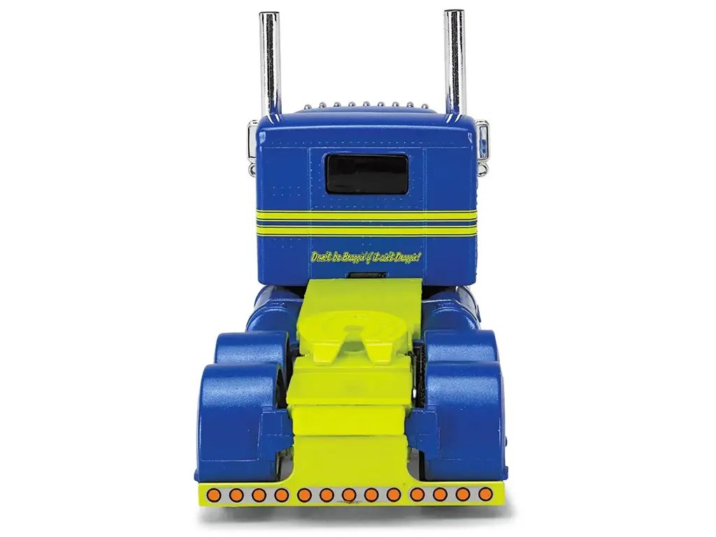 Peterbilt 379 Diecast Model with 53' Trailer - DSD Transport Blue & Yellow 1/64 Scale 2 Peterbilt 379 Diecast Model with 53' Trailer - DSD Transport Blue & Yellow 1/64 Scale - Image 2