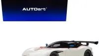 Exclusive Aston Martin Vulcan Stratus White 1/18 Model Car by Autoart with Red & Blue Stripes