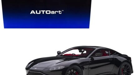 2019 Aston Martin Vantage RHD Jet Black with Red Interior 1/18 Model Car by Autoart