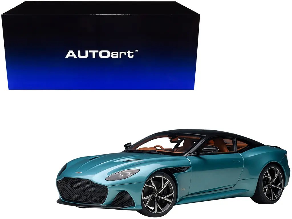 Exquisite Aston Martin DBS Superleggera RHD 1/18 Model in Caribbean Pearl Blue by Autoart