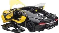 Stunning Bugatti Chiron Jaune Molsheim Yellow & Nocturne Black 1/18 Model Car by Autoart