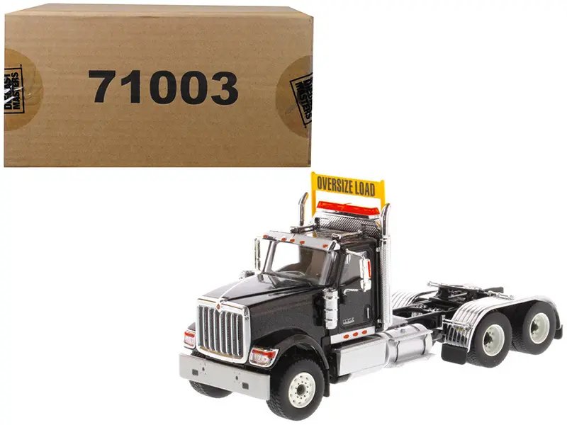 International HX520 Day Cab Tandem Tractor Black 1/50 Diecast Model – Premium Collectible by Diecast Masters