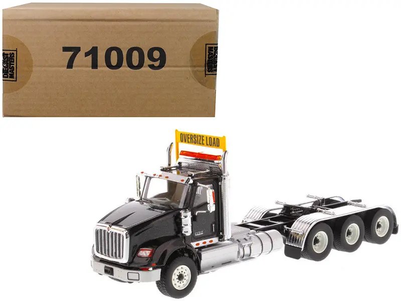 International HX620 Day Cab Tridem Tractor Black 1/50 Diecast Model by Diecast Masters – Premium Collectible