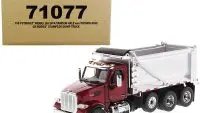 Peterbilt 567 SFFA Tandem Axle Red & Chrome Diecast Dump Truck 1/50 Model by Diecast Masters