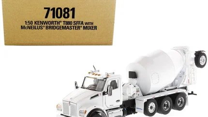 Kenworth T880 SFFA McNeilus Bridgemaster Concrete Mixer 1/50 Diecast Model - Diecast Masters Transport Series