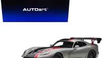 2017 Dodge Viper ACR 1/18 Model Car - Billet Silver Metallic with Black & Red Stripes by Autoart