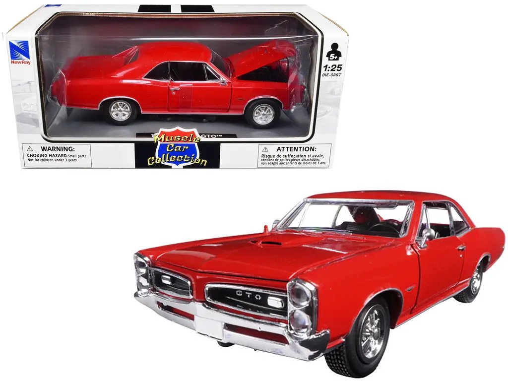 1966 Pontiac GTO Red “Muscle Car Collection” 1/25 Diecast Model Car by New Ray