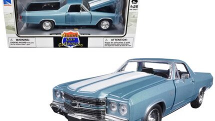 Vintage 1970 Chevrolet El Camino SS Blue 1/25 Diecast Model Car by New Ray