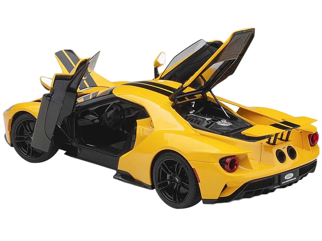 2017 Ford GT Triple Yellow with Black Stripes 1/18 Model Car by Autoart – Collector’s Dream