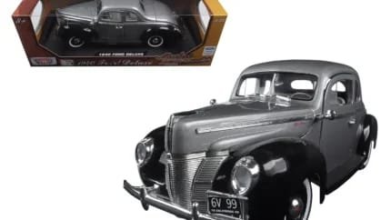 1940 Ford Deluxe Grey & Black 1/18 Diecast Model Car by Motormax - Timeless Classics