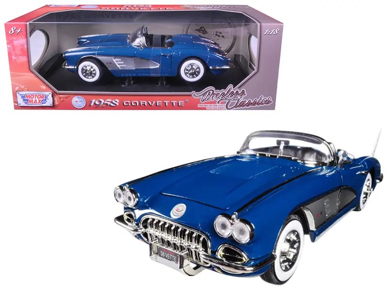 1958 Chevrolet Corvette Turquoise 1/18 Diecast Model by Motormax – Timeless Classic Collectible