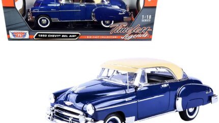 1950 Chevrolet Bel Air Diecast Model - Dark Blue & Cream by Motormax