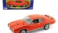 1969 Pontiac GTO Judge Orange 1/18 Diecast Model Car by Motormax - Collector's Dream