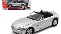 BMW Z4 Convertible Silver 1/18 Diecast Model Car by Motormax - Premium Collectible