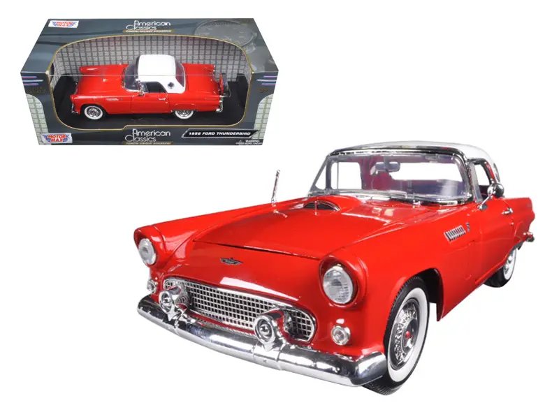 Diecast Model Cars wholesale toys dropshipper drop shipping 1956 Ford Thunderbird Hard Top Red 1/18 Motormax 73176 drop shipping wholesale drop ship drop shipper dropship dropshipping toys dropshipper diecast drop shipper dropshippers. 1956 Ford Thunderbird Hardtop Red & White 1/18 Diecast Model by Motormax - American Classics