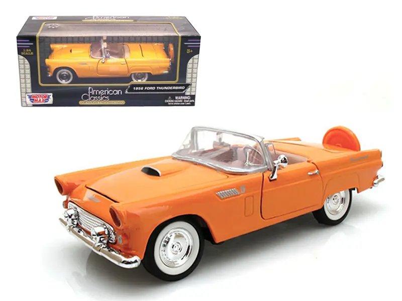 Vintage 1956 Ford Thunderbird Orange 1/24 Diecast Model by Motormax