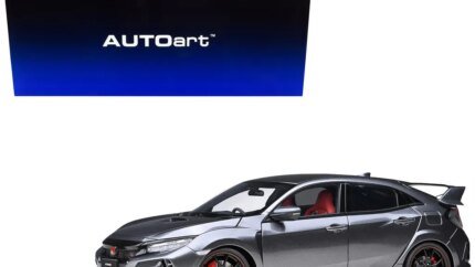 2021 Honda Civic Type R FK8 RHD 1/18 Model Car in Polished Metal Gray by Autoart