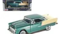 1955 Chevrolet Bel Air Green 1/24 Diecast Model Car by Motormax - Classic Collectible
