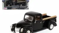 Vintage 1940 Ford Pickup Truck Black 1/24 Diecast Model by Motormax